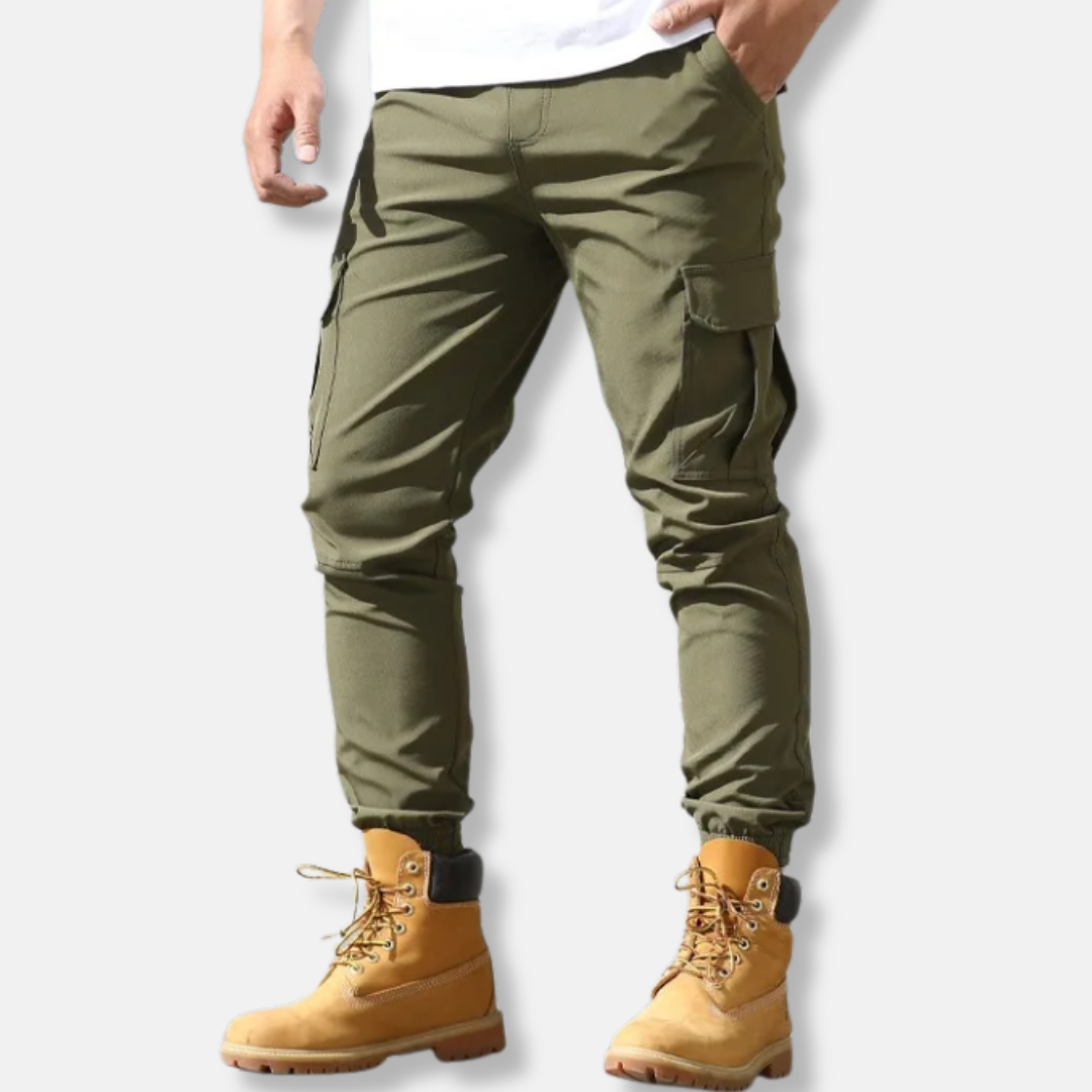 Herrbyxor Jogger – Cargo Design – Slim till Normal Passform – Elastiska Ankelslut