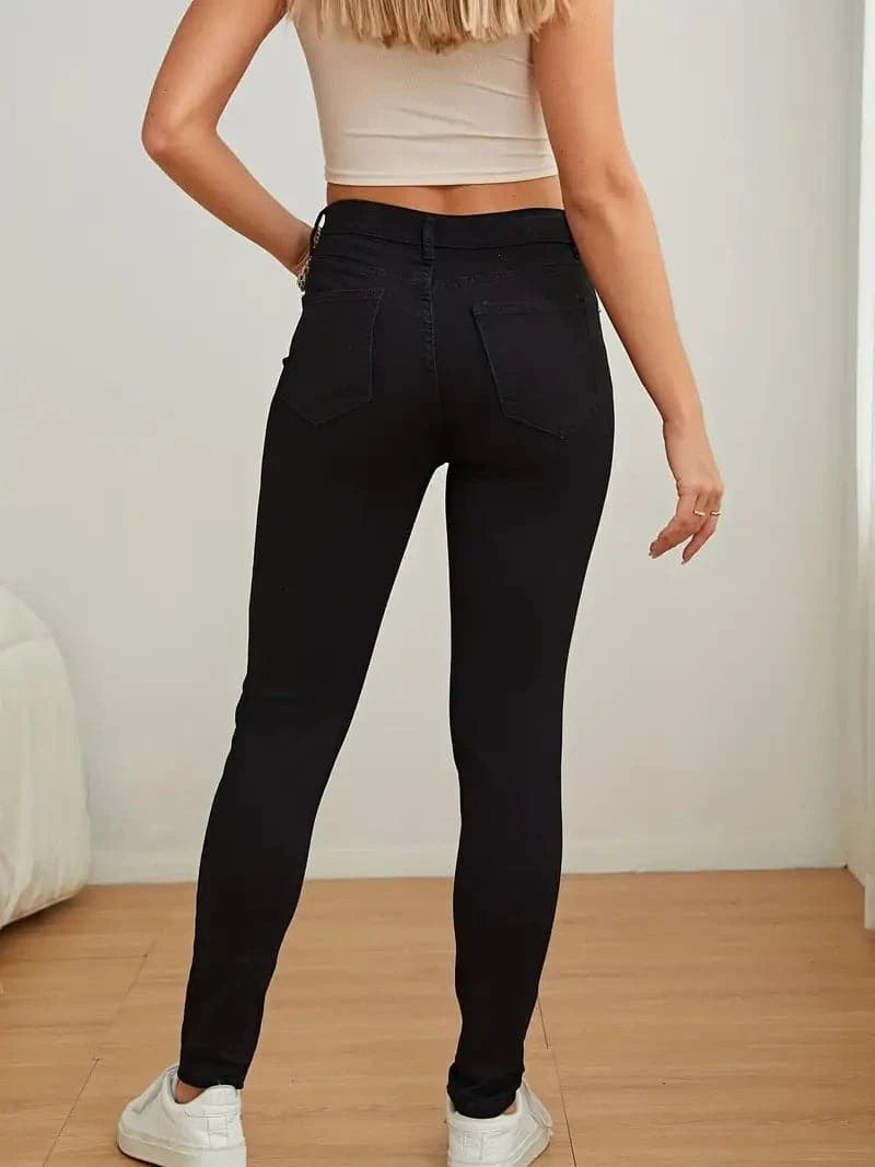Damjeans Skinny Fit – Stretchdenim – Smickrande Hög Midja – Figurnära Passform