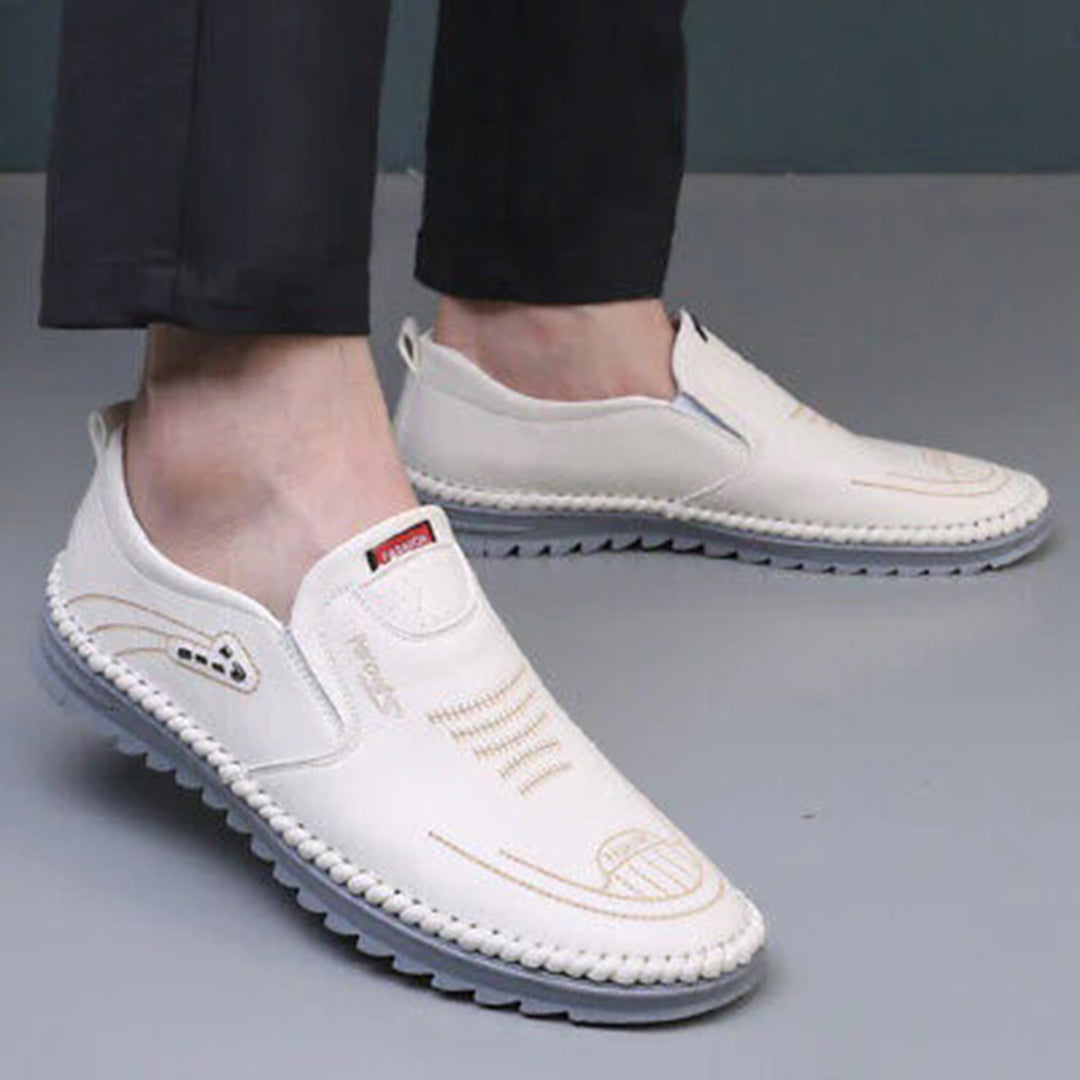 Herr Loafers - Slip-on Komfort - Syntetiskt Läder - Halksäker Gummisula