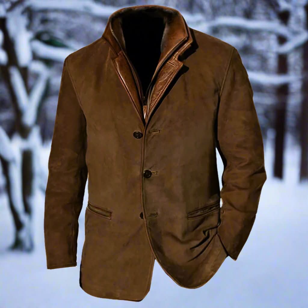 Herrjacka - Klassisk passform - Knappknäppning - Ståkrage - Varmt fodrad