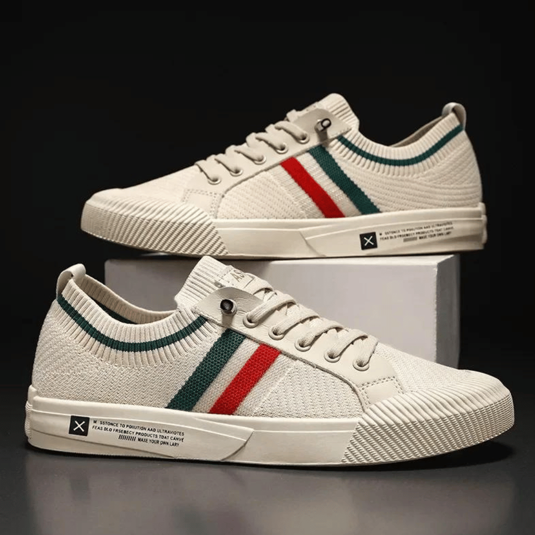 Herr Sneakers – Stickad Ovandel – Låg Modell – Sportig och Bekväm Passform