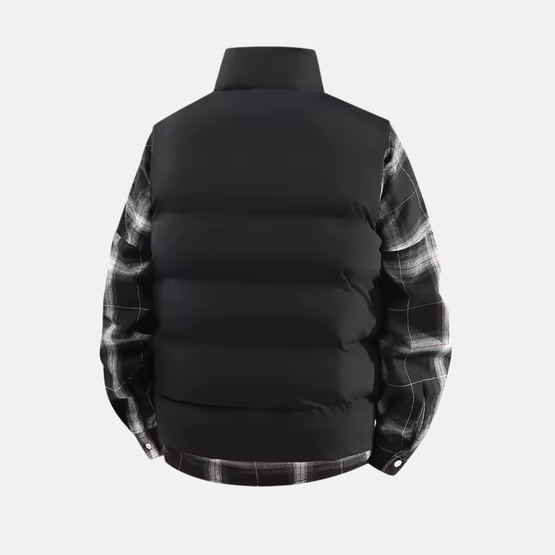 Herrväst – Vadderad Puffer – Regular Fit – Ståkrage – Quiltad Ytterväst