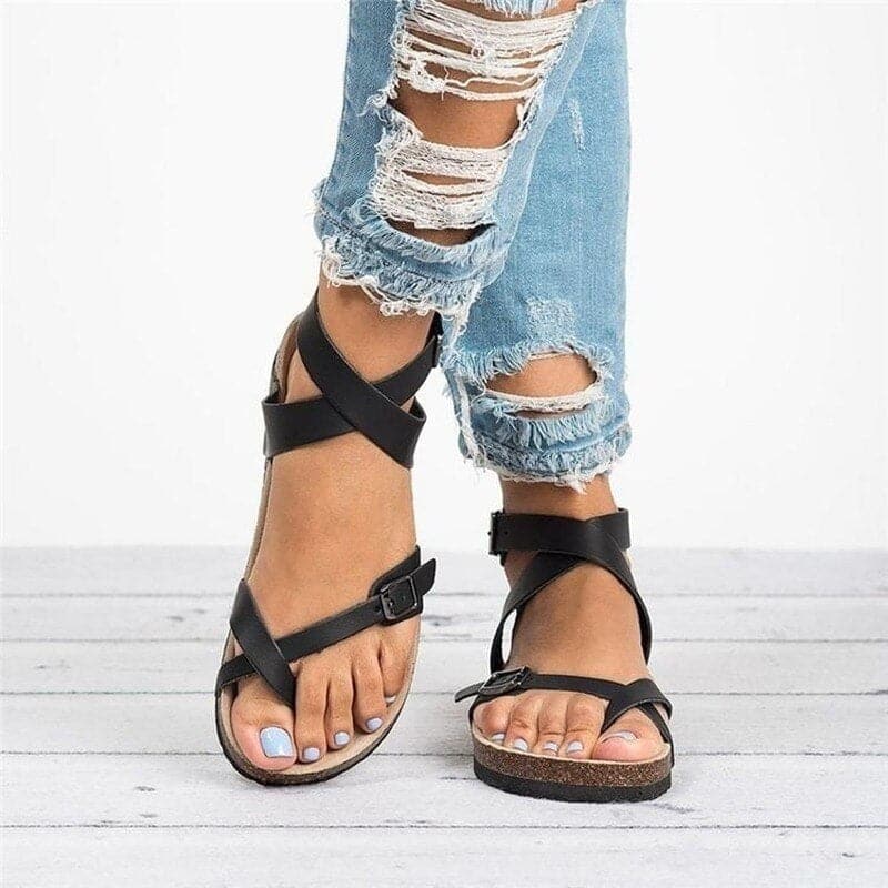 Dam Sandaler – Ergonomisk Passform – Justerbara Remmar – Dämpad Fotbädd – Platt Sula