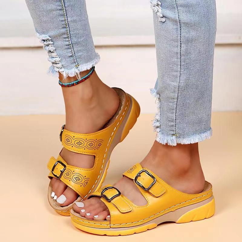 Dam Sandaler – Ergonomisk Passform – Justerbara Spännen – Andningsbar Slip-On