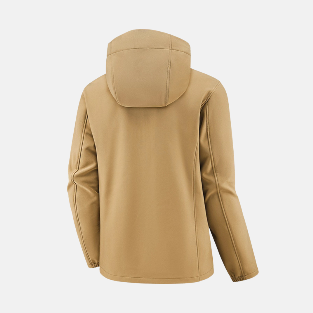 Herrjacka Softshell – Normal Passform – Fleecefodrad – Justerbar Huva – Dragkedjefickor