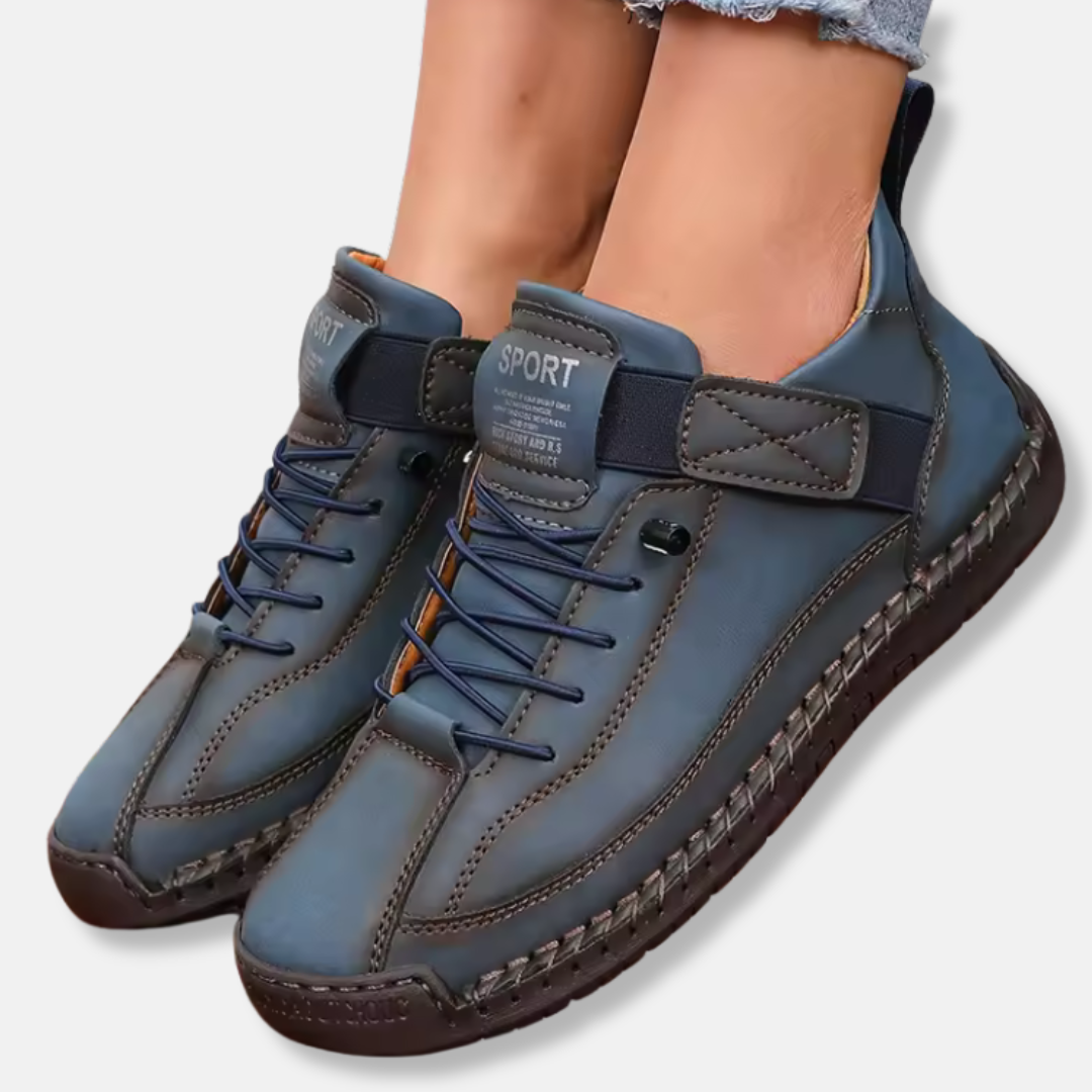 Dam Sneakers – Snörning med Retrodetaljer – Stötdämpande Gummisula – Vardagsstil
