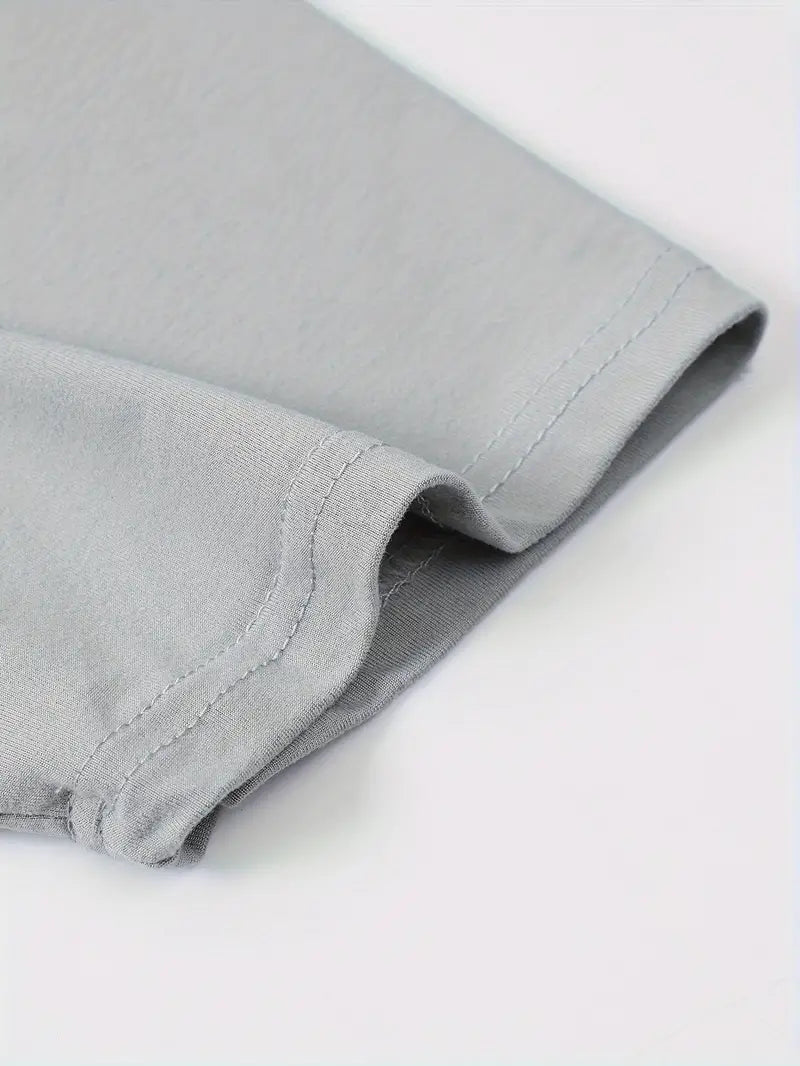 Herr T-shirt - Färgblock Design - Regular Fit - Kortärmad - Rund Hals