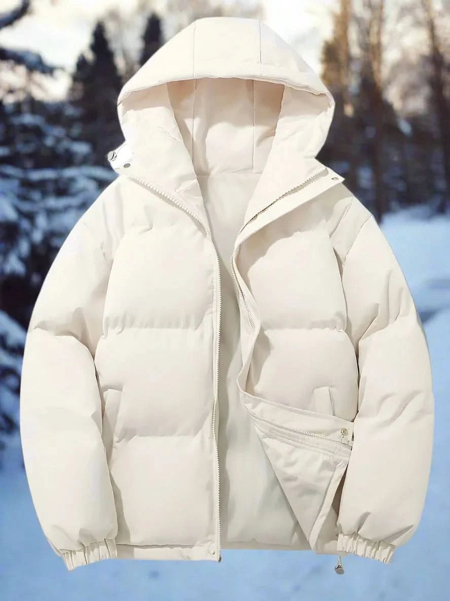 Herr Pufferjacka - Varmt Vadderad - Hög Krage & Huva - Vind- & Vattentålig