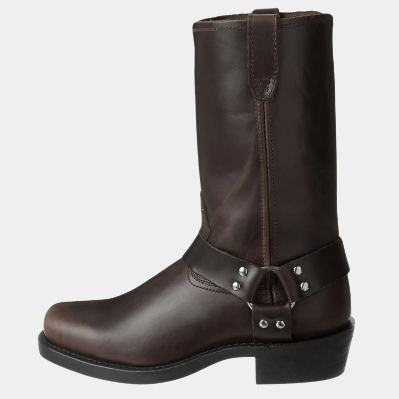 Herrboots – Cowboymodell i Läder – Midjeskaft – Westernstil med Spänne – Enkel att ta på