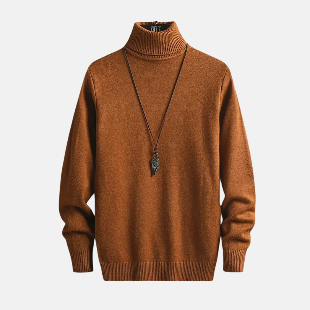 Herrpolotröja – Slim Fit – Finstickad Ull – Ribbad Kant och Manschett