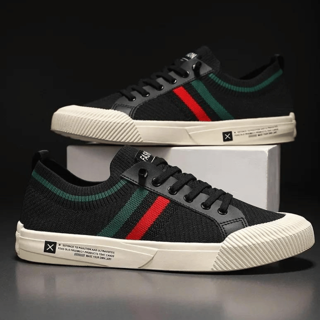 Herr Sneakers – Stickad Ovandel – Låg Modell – Sportig och Bekväm Passform