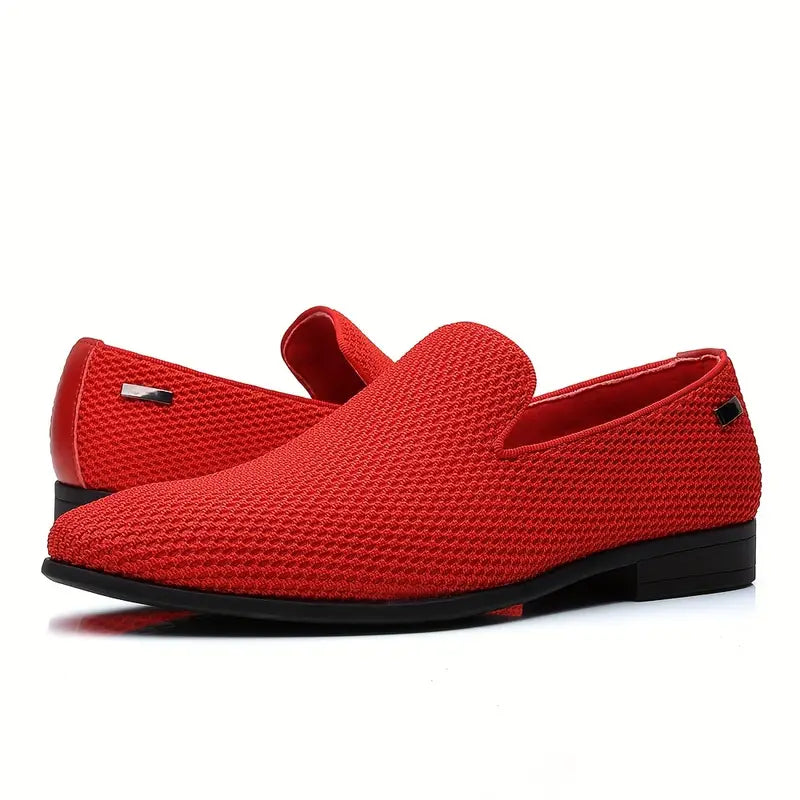 Herr Slip-on Skor - Läderimitation - Elastiska Paneler - Gummisula - Bekväm Casual