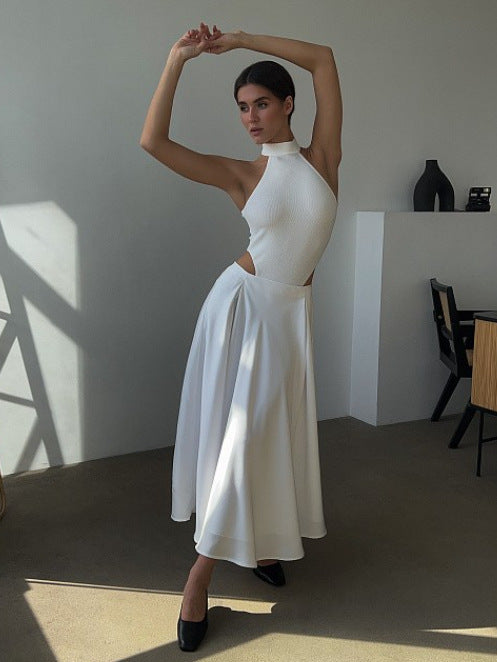 Dam Maxi Kjol - Satin - Hög Midja - Elegant Flödande Silhuett
