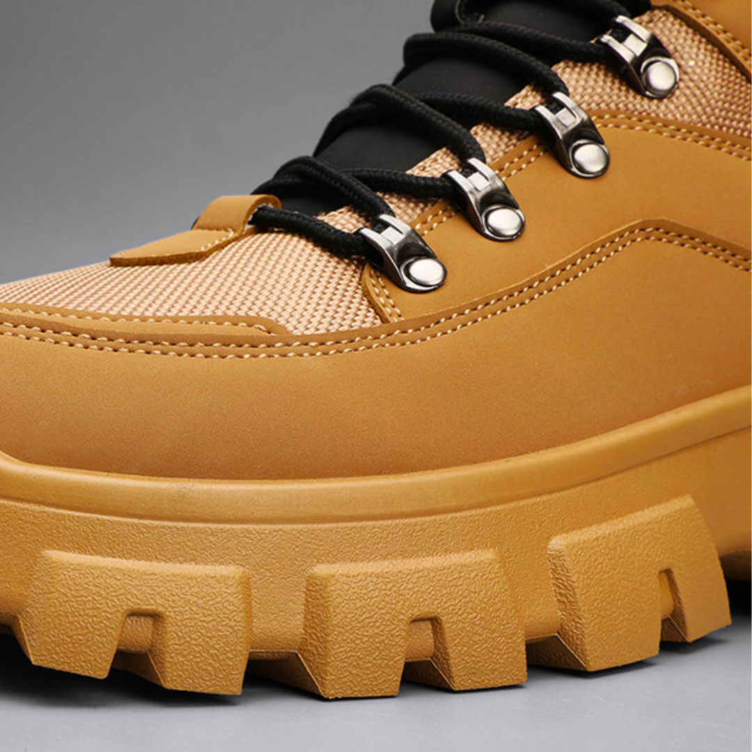 Herrkängor - Högt Skaft - Robust Sula - Andningsbar Mesh - Snörning för Stabilitet