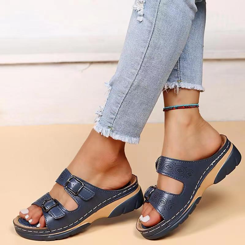 Dam Sandaler – Ergonomisk Passform – Justerbara Spännen – Andningsbar Slip-On