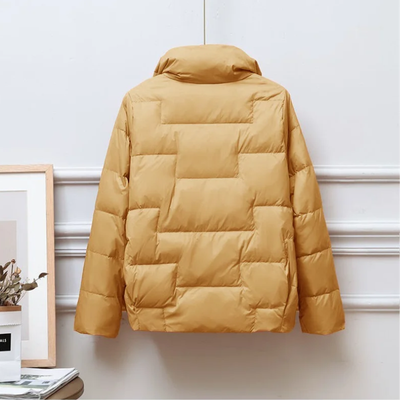 Unisex Vadderad Jacka – Quiltad Design – Värmande Isolering – Hög Krage