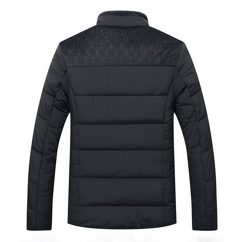 Herrjacka – Quiltad – Regular Fit – Ståkrage – Texturerade Axelpartier – Varm Fleeceinsida