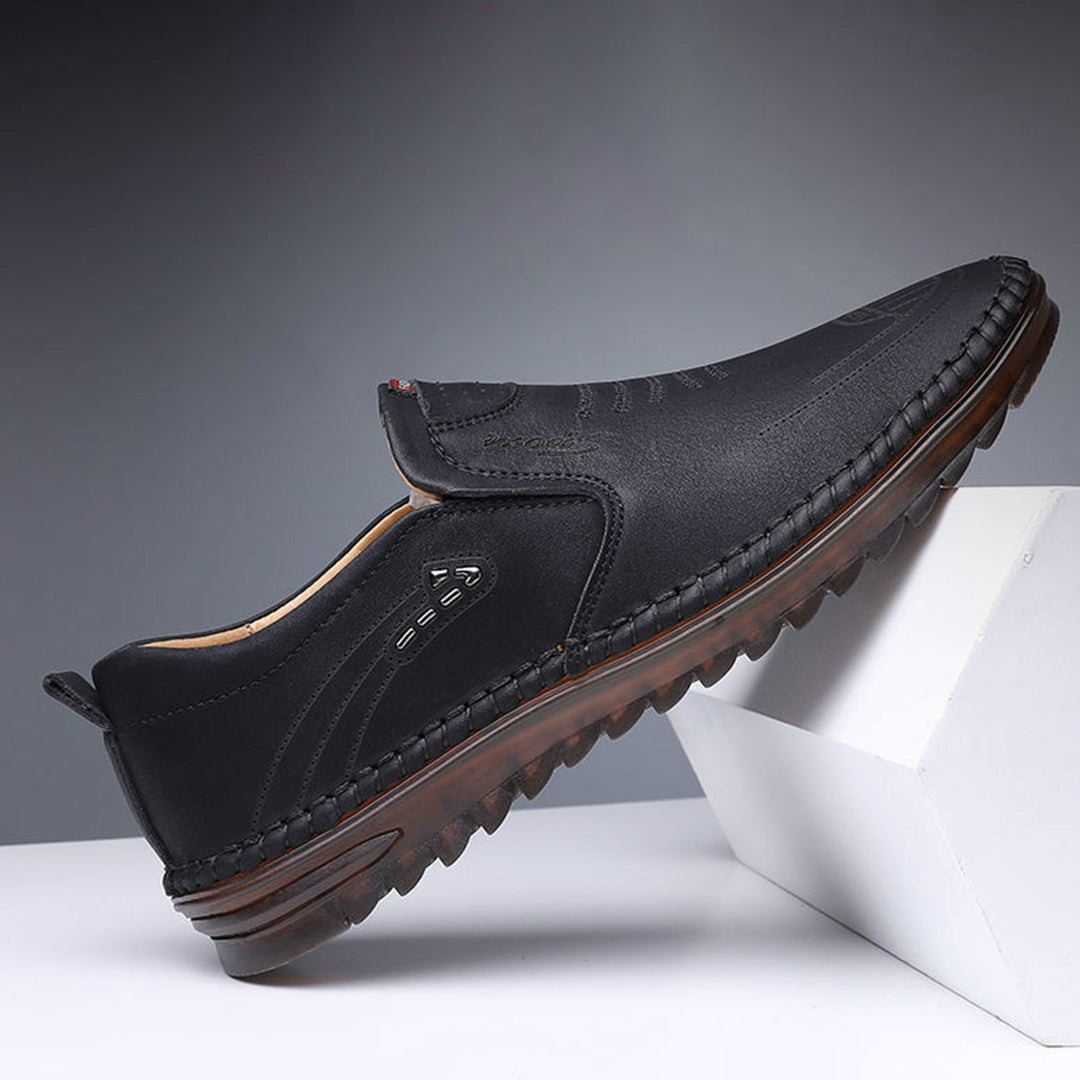 Herr Loafers - Slip-on Komfort - Syntetiskt Läder - Halksäker Gummisula