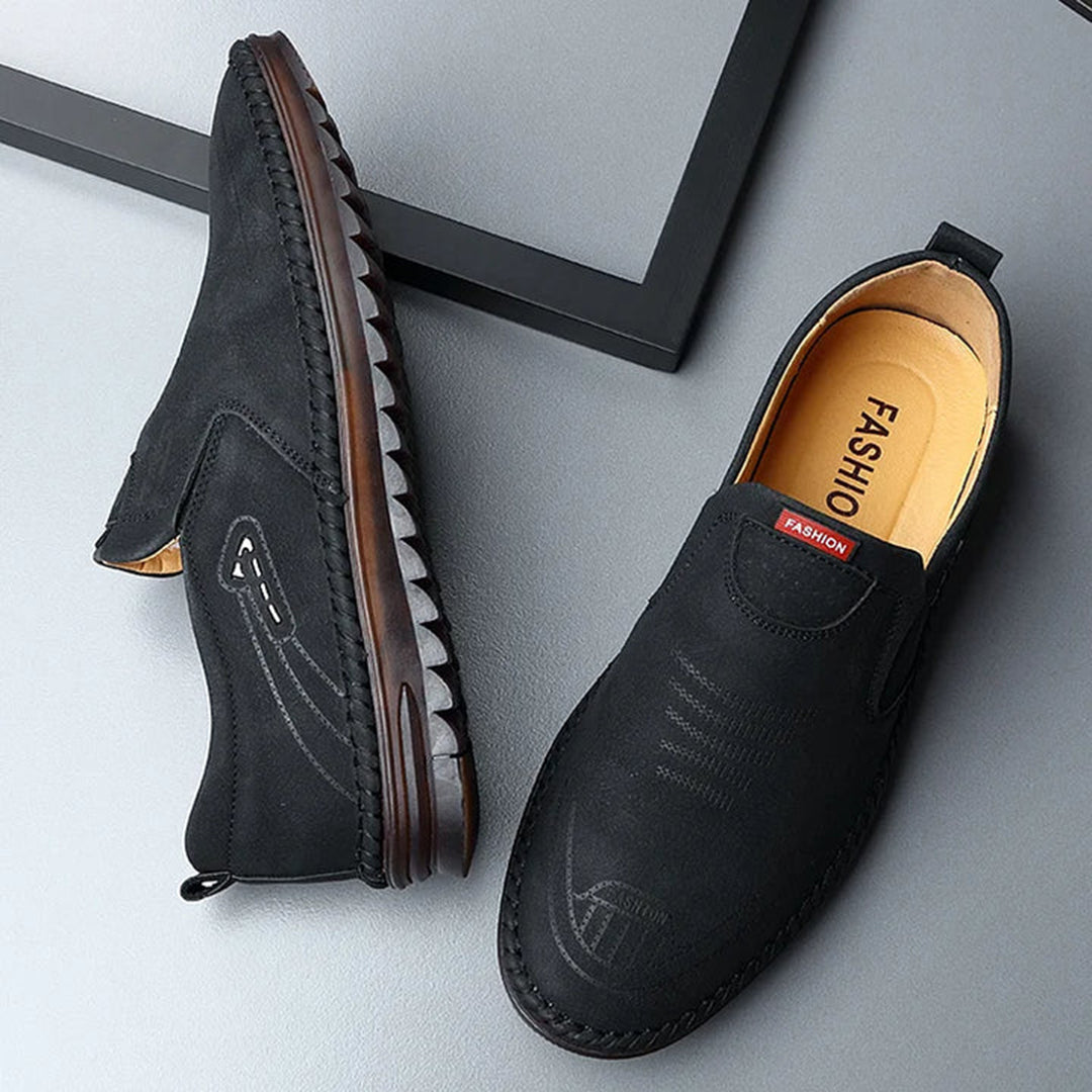 Herr Loafers - Slip-on Komfort - Syntetiskt Läder - Halksäker Gummisula