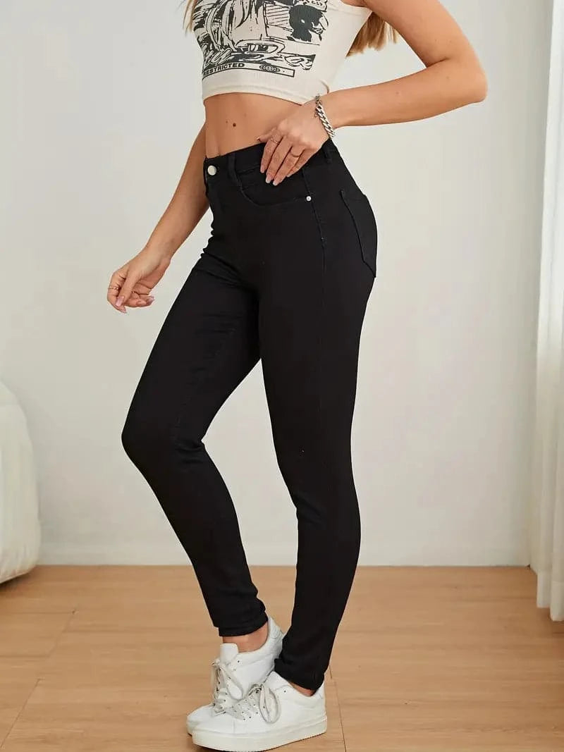 Damjeans Skinny Fit – Stretchdenim – Smickrande Hög Midja – Figurnära Passform