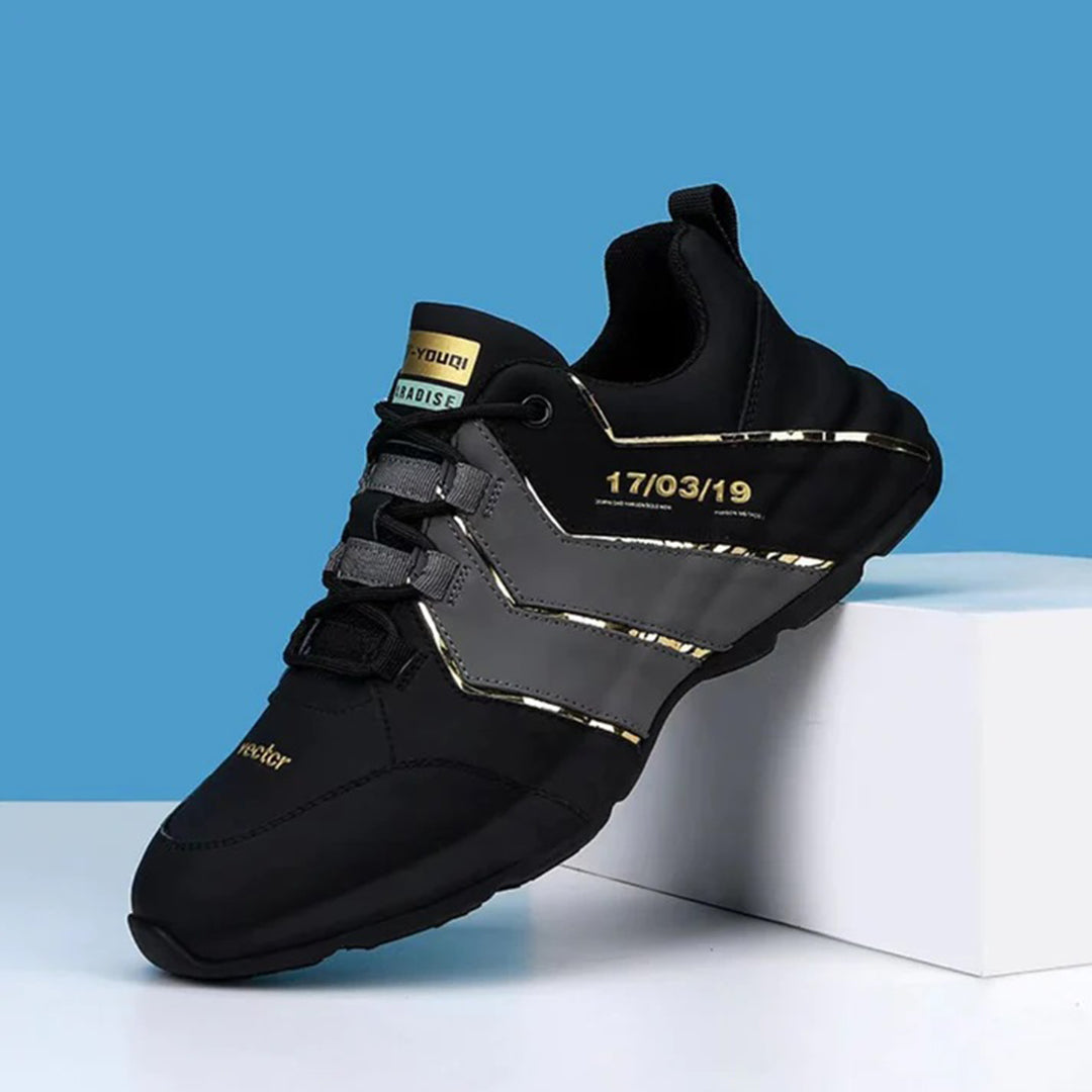 Herr Sneakers - Lågt Skaft - Sportig Design - Flexibel och Hållbar - Snörning