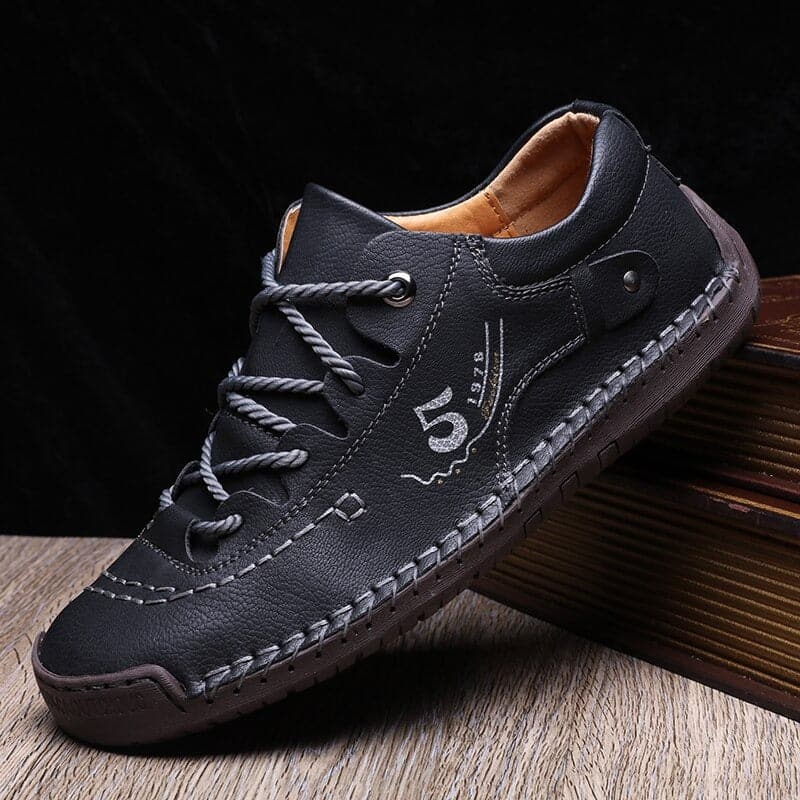Herr Sneakers - Låg Modell - Snörning - Mockaliknande Material - Greppvänlig Sula