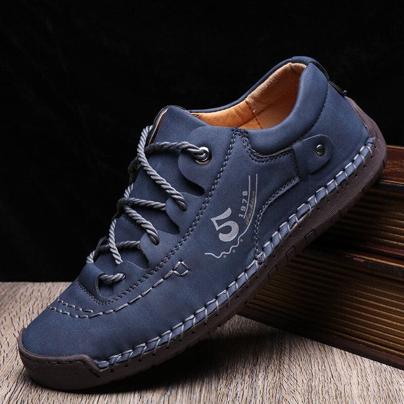 Herr Sneakers - Låg Modell - Snörning - Mockaliknande Material - Greppvänlig Sula