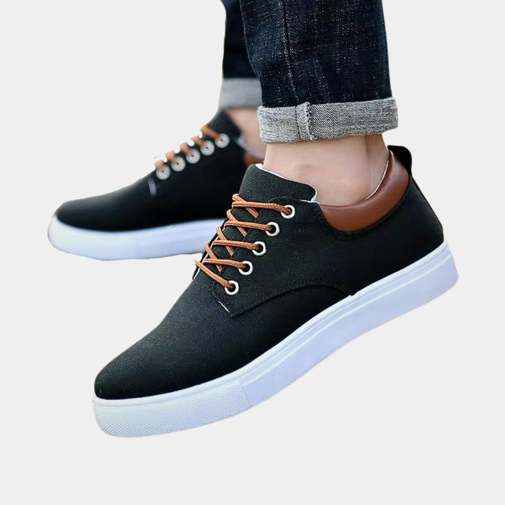 Herr Sneakers – Slim Fit – Andningsbart Material – Låg Modell – Lätt Vardagssko
