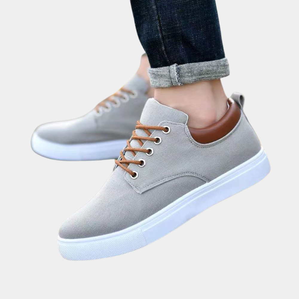 Herr Sneakers – Slim Fit – Andningsbart Material – Låg Modell – Lätt Vardagssko