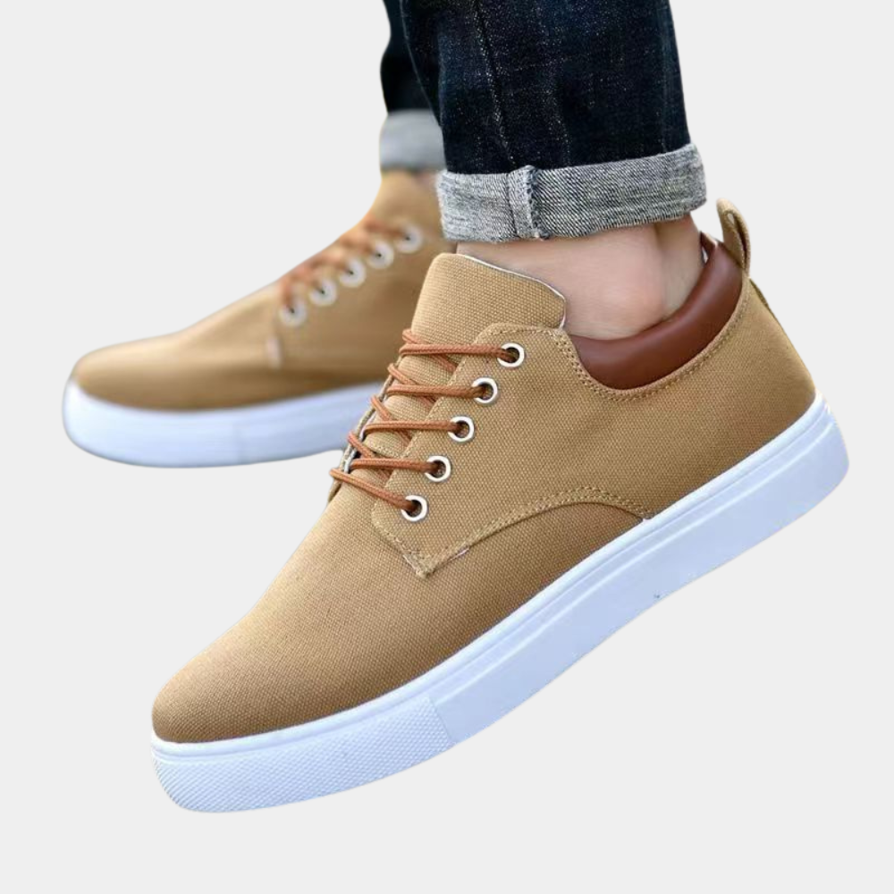 Herr Sneakers – Slim Fit – Andningsbart Material – Låg Modell – Lätt Vardagssko