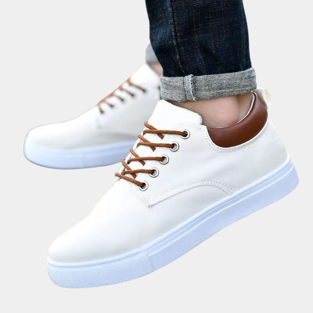 Herr Sneakers – Slim Fit – Andningsbart Material – Låg Modell – Lätt Vardagssko