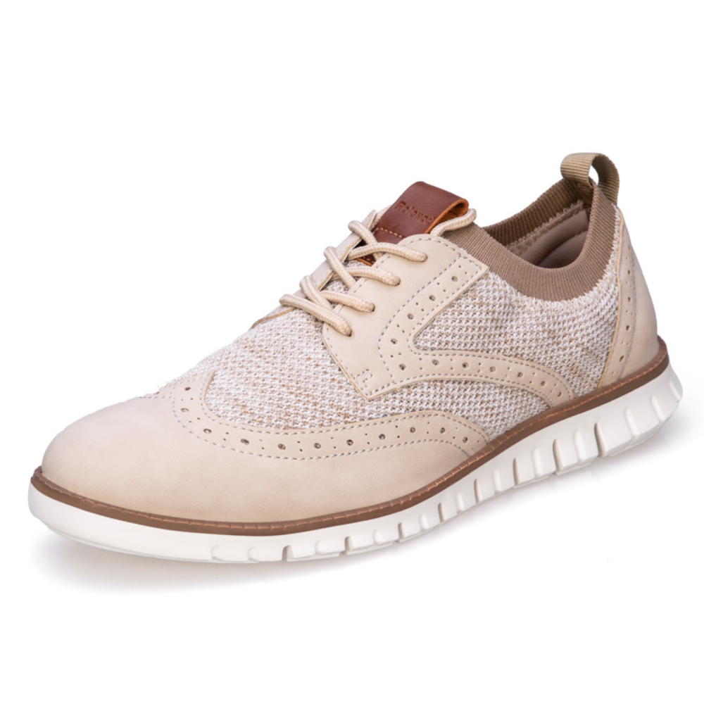 Herrskor - Hybrid Brogue Sneakers - Andningsbar Ovandel - Snörning - Greppvänlig Sula