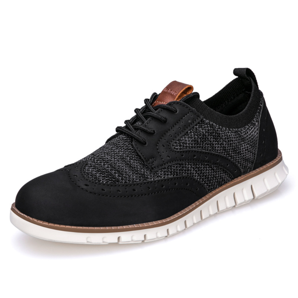 Herrskor - Hybrid Brogue Sneakers - Andningsbar Ovandel - Snörning - Greppvänlig Sula