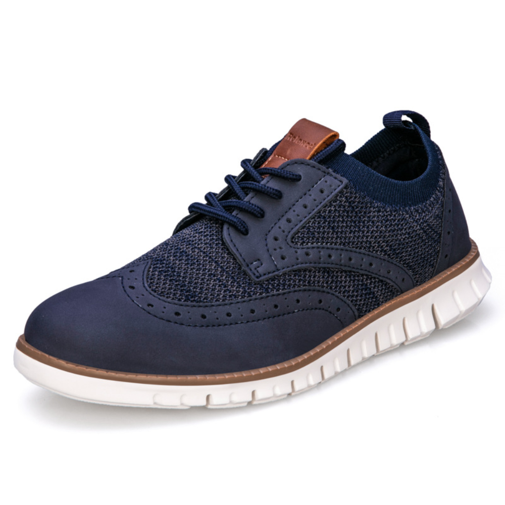 Herrskor - Hybrid Brogue Sneakers - Andningsbar Ovandel - Snörning - Greppvänlig Sula