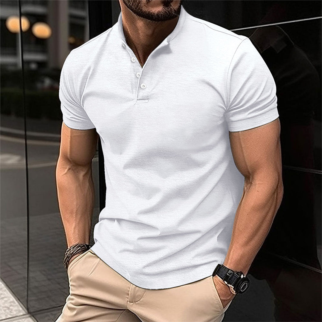 Herrpikétröja – Slim Fit – Mjukstickad – Kort Ärm – Avslappnad Stil