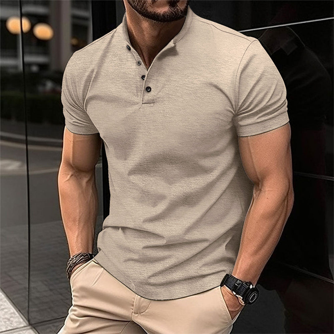 Herrpikétröja – Slim Fit – Mjukstickad – Kort Ärm – Avslappnad Stil