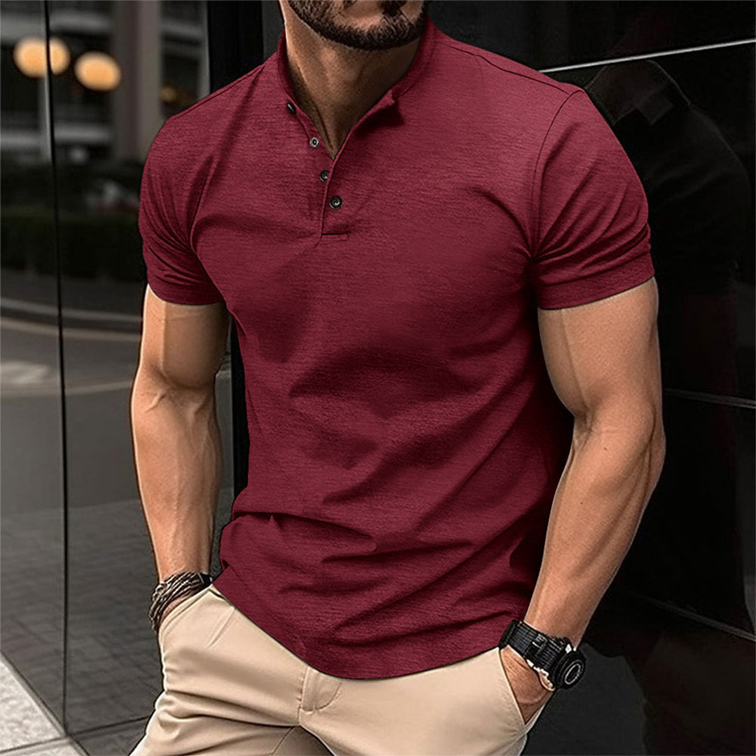 Herrpikétröja – Slim Fit – Mjukstickad – Kort Ärm – Avslappnad Stil