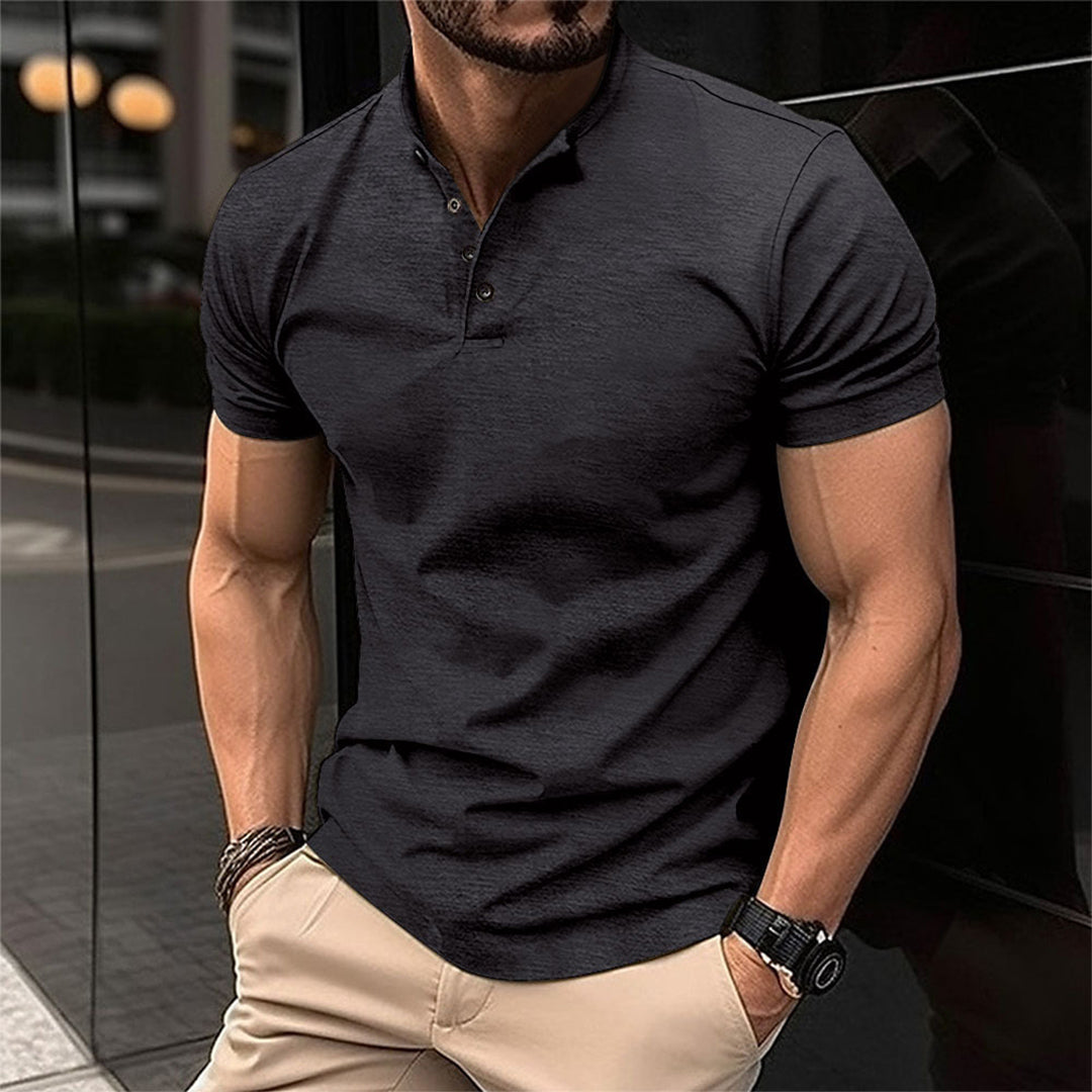 Herrpikétröja – Slim Fit – Mjukstickad – Kort Ärm – Avslappnad Stil
