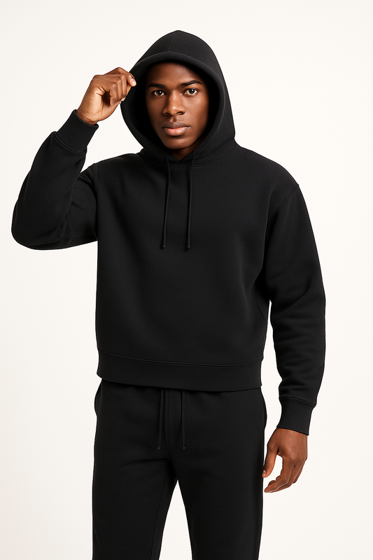 Herr Hoodie – Oversize Passform – Mjuk Textur – Avslappnad Stil – Ribbad Kant