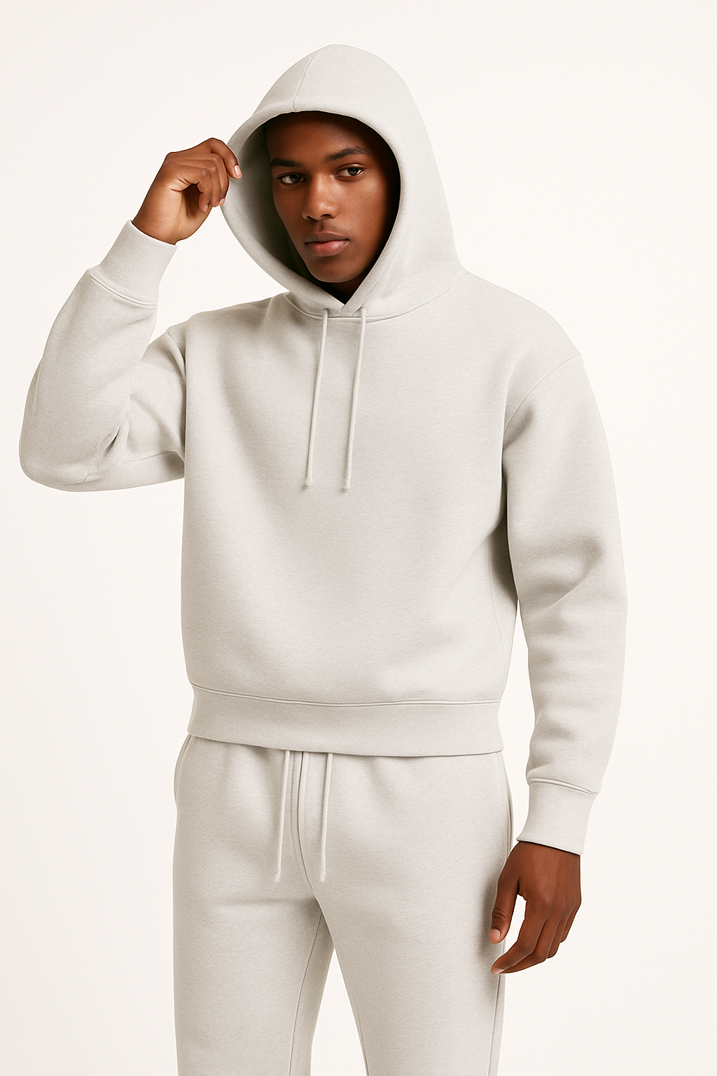 Herr Hoodie – Oversize Passform – Mjuk Textur – Avslappnad Stil – Ribbad Kant