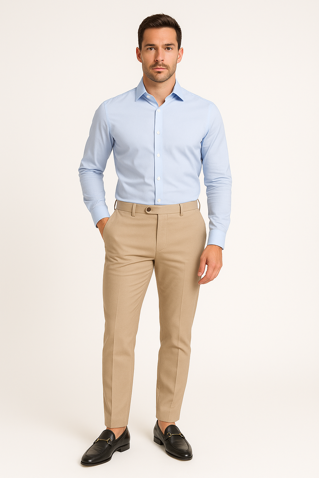 Herrbyxa – Slim Fit – Taperat Ben – Bomullsblandning – Kontorskläder Casual