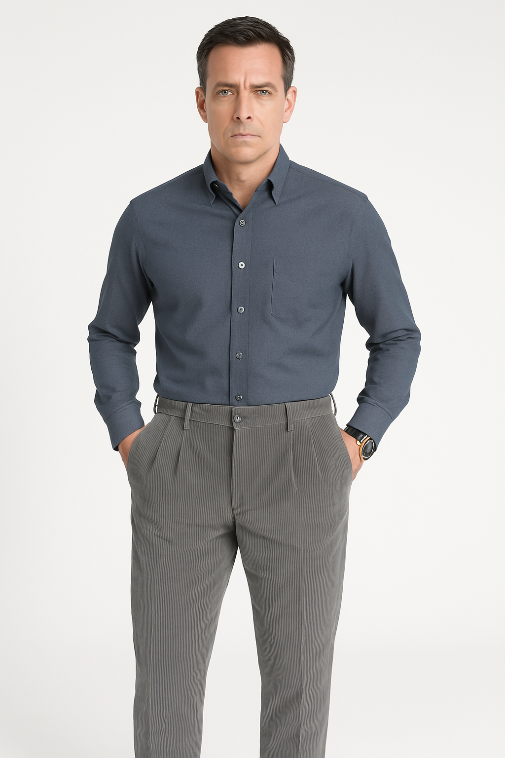 Herrbyxor – Slim Fit – Manchester – Pressveck – Hellånga – Smart Casual