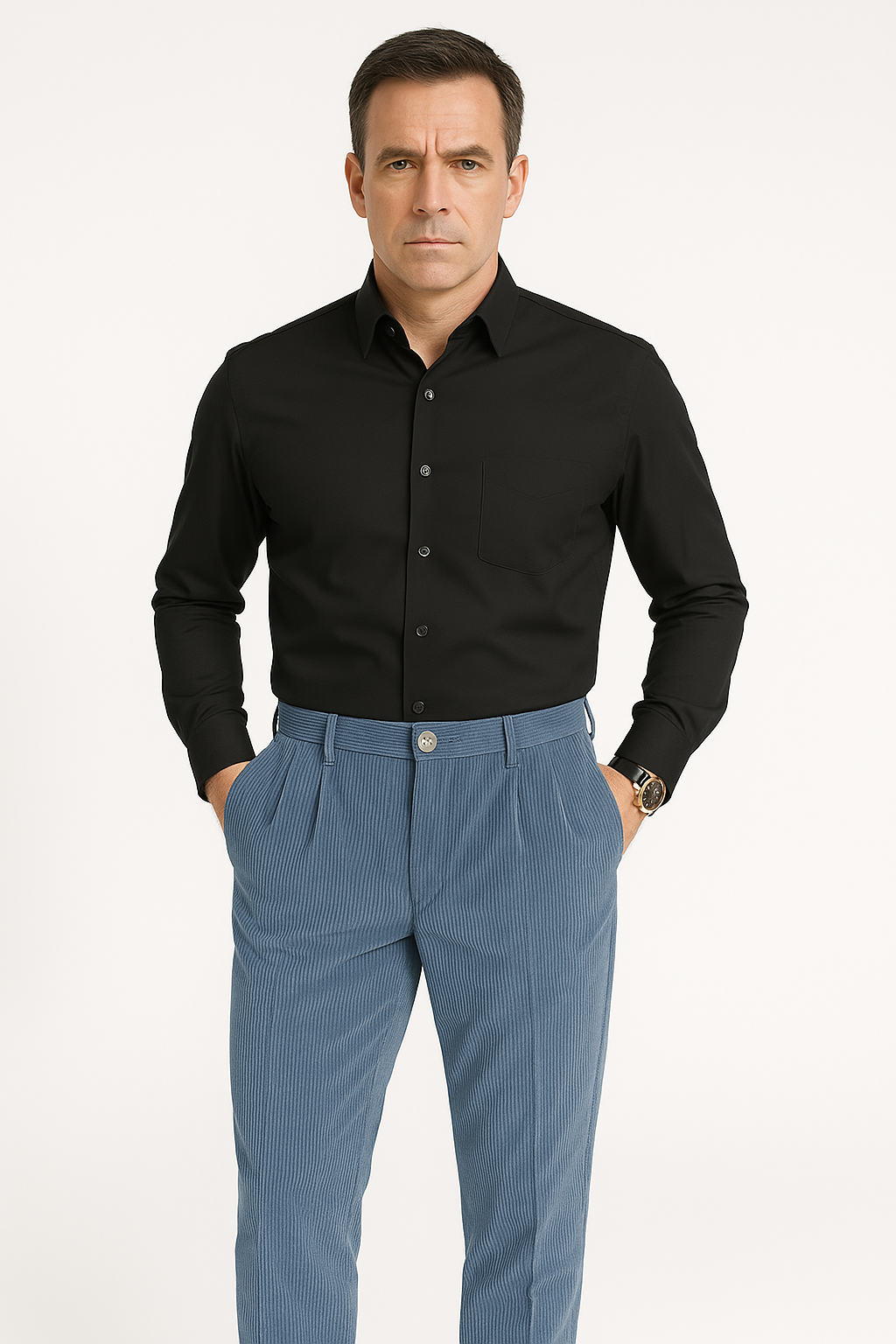 Herrbyxor – Slim Fit – Manchester – Pressveck – Hellånga – Smart Casual