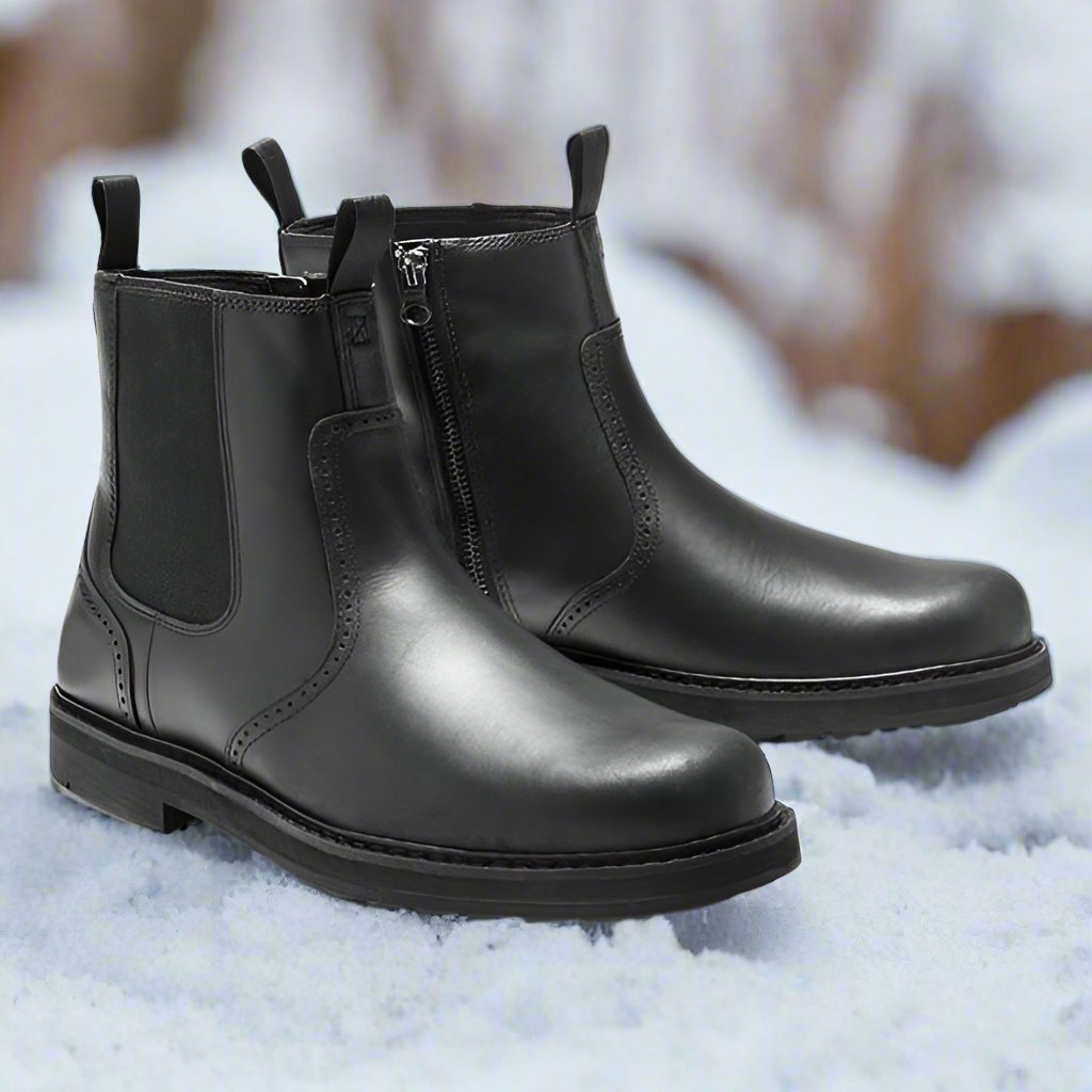 Herr Chelsea Boots – Slim Passform – Mocka – Resårpaneler – Gummisula
