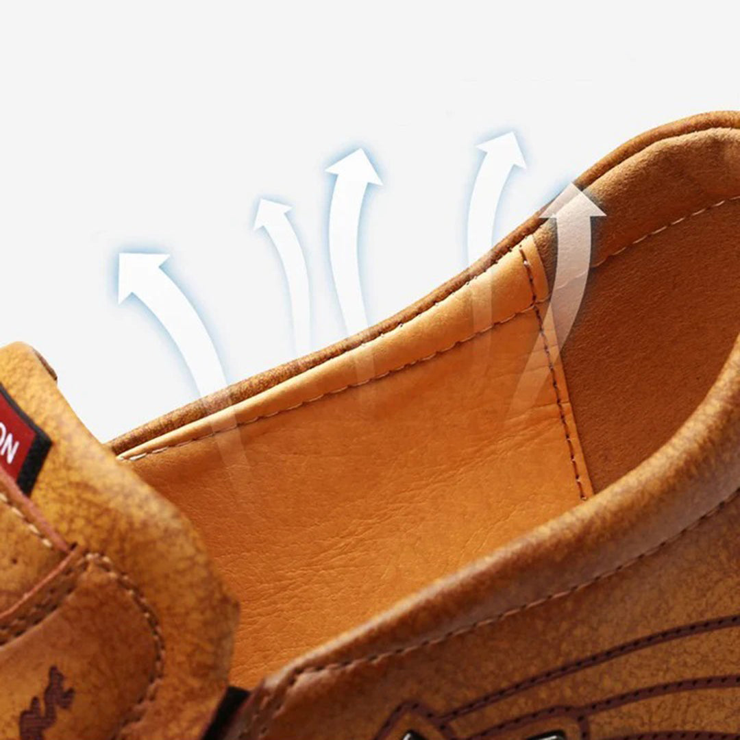 Herr Loafers - Slip-on Komfort - Syntetiskt Läder - Halksäker Gummisula