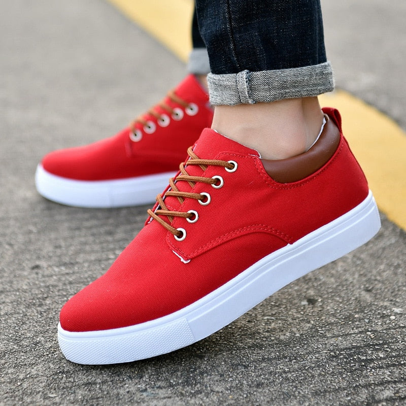 Herr Sneakers - Canvas - Lågt Skaft - Bekväma och Andningsbara