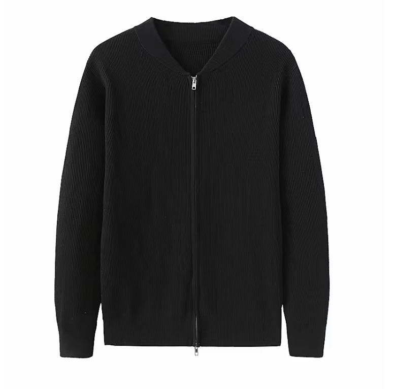 Herr Cardigan - Ribbstickad - Dragkedja - Regular Fit - Modern Stil