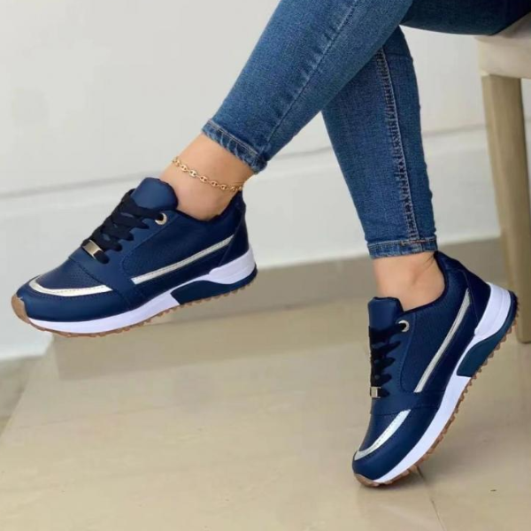Dam Sneakers – Andningsbar Lättvikt – Dämpad Sula – Snörning – Böjd Stöd