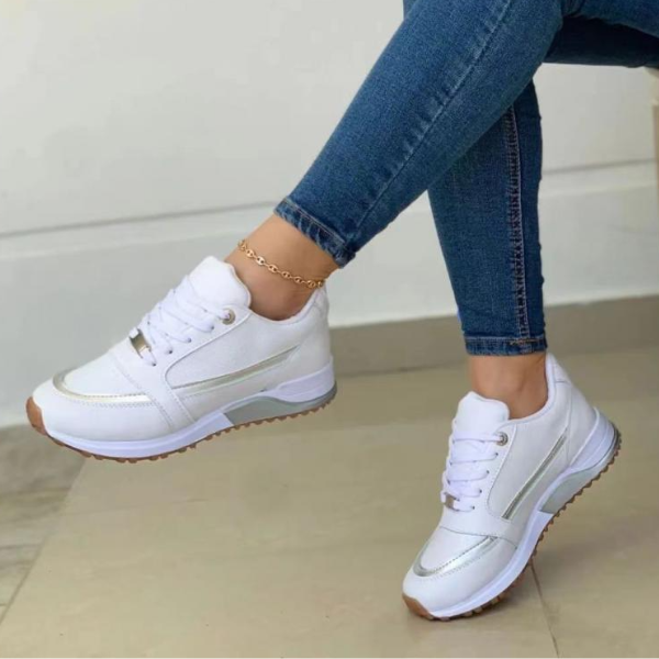 Dam Sneakers – Andningsbar Lättvikt – Dämpad Sula – Snörning – Böjd Stöd