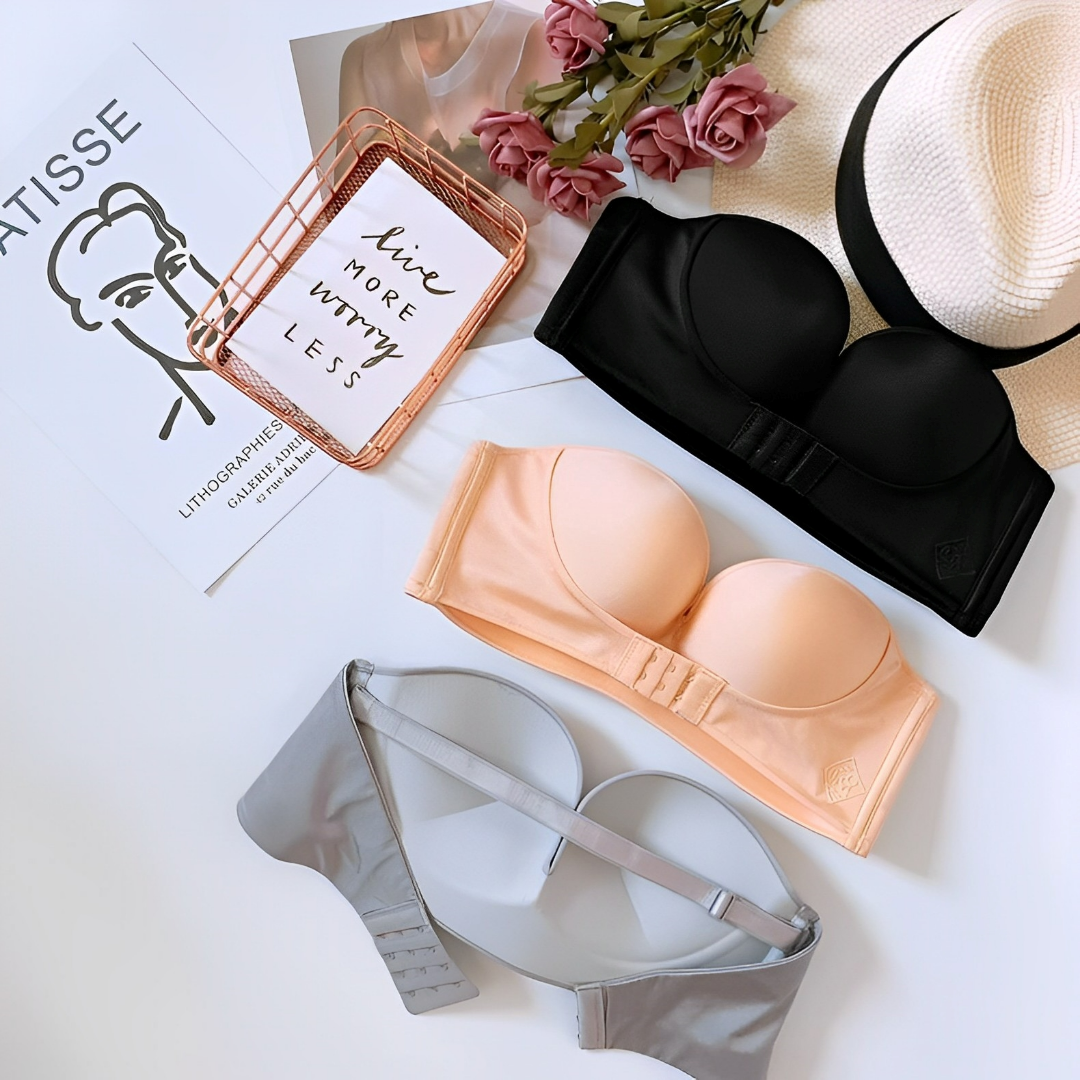 Dam Strapless Bh – Sömlös Siluett – Formpressade Kupor – Halkfri Passform